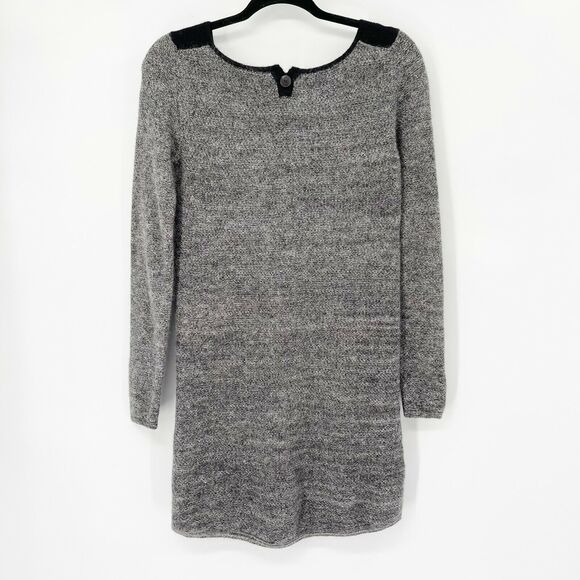 aiayu‎ Cashllama Sweater Dress Sz S Gray Scoop Neck Button Long Sleeve Pullover - Picture 5 of 7